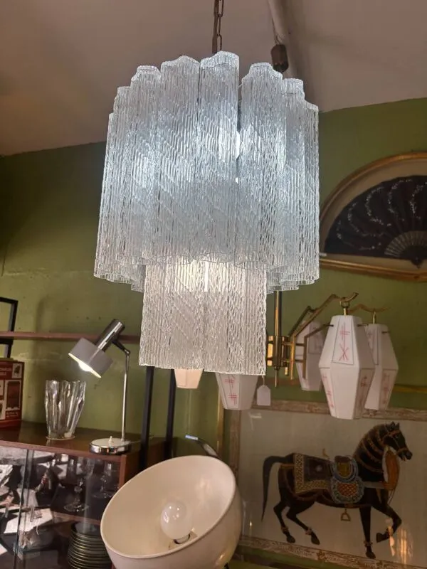 Illustration numéro 5 du produit Lustre Murano attribué à Toni Zuccheri – Venini – verre texturé – anné