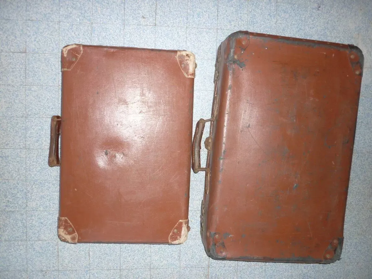 Illustration numéro 5 du produit Paire de valises rousses des années 1950