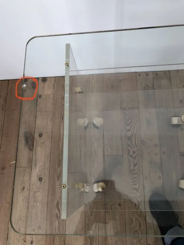 Illustration numéro 5 du produit Desserte design David Lange – plexiglas & verre – années 70