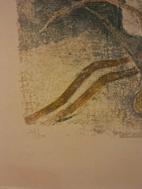 Illustration numéro 5 du produit Lithographie en couleur d’André Minaux (1923-1986), nature morte, fruits