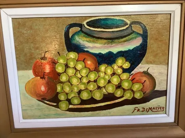 Illustration numéro 5 du produit Tableau nature morte huile sur panneau signée