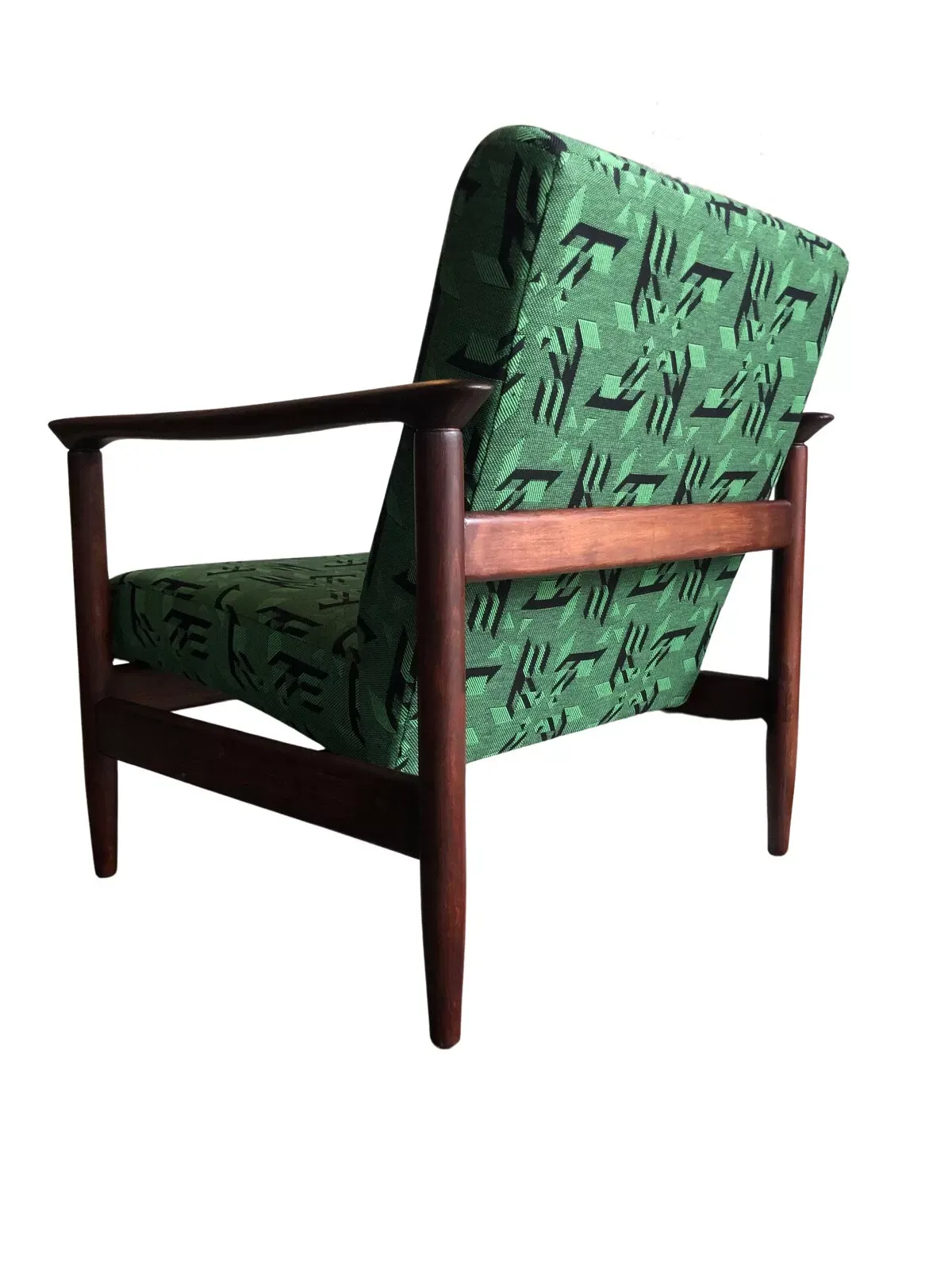 Illustration numéro 5 du produit Fauteuils en jacquard vert, par Edmund Homa, années 1960, ensemble de deux
