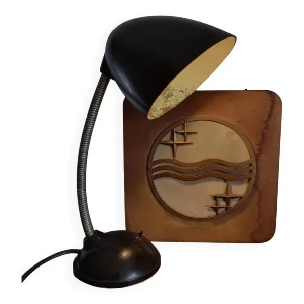 Illustration numéro 5 du produit Lampe de bureau industrielle à bakeliet, E. K. Cole, jaren 30, Tsjechië.