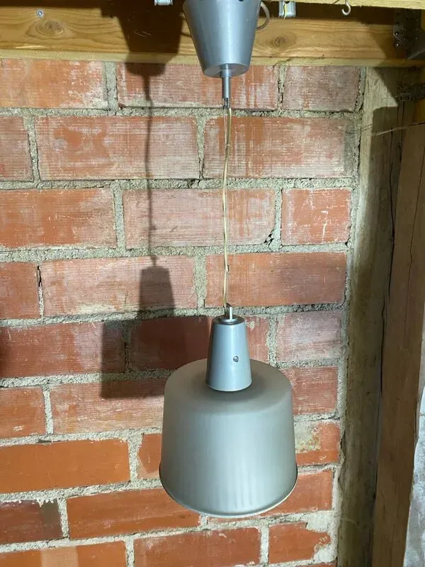 Illustration numéro 5 du produit Suspension ancienne metal gris avec variateur vintage