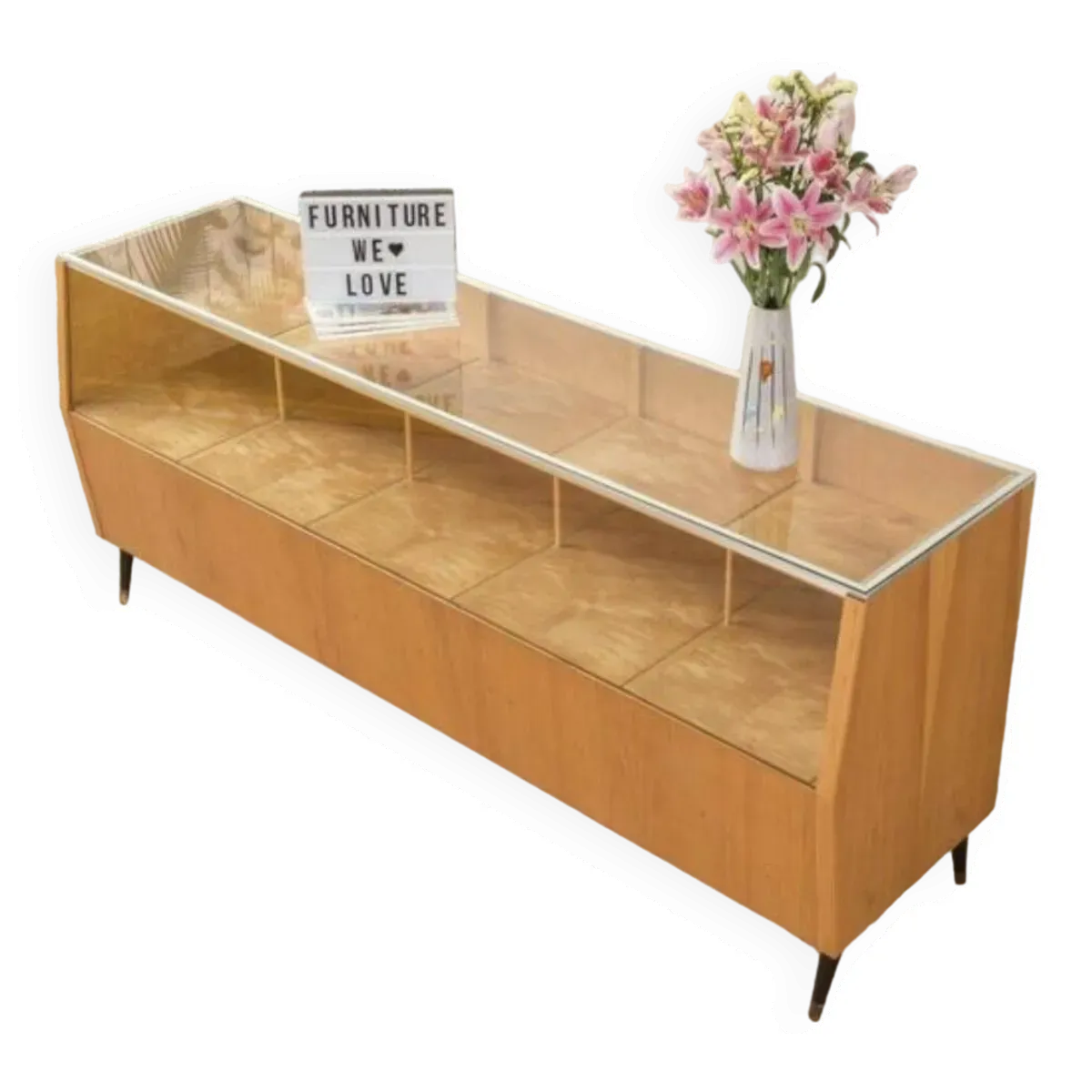 Illustration numéro 5 du produit Comptoir commercial en hêtre plaqué 1950s