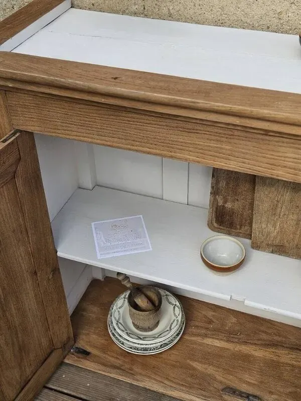 Illustration numéro 5 du produit Haut de buffet en chêne massif création hade made   elea