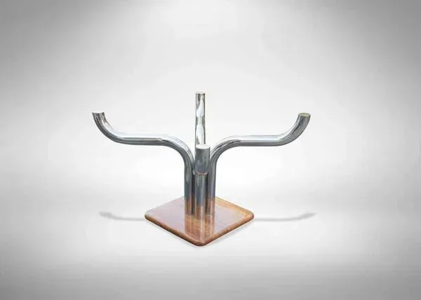 Illustration numéro 5 du produit Table à manger guido faleschini chrome marbre verre funé 1970 italy