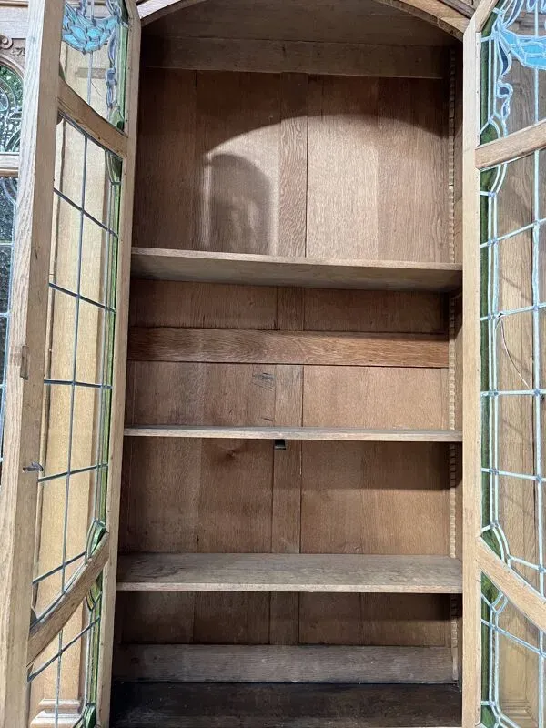 Illustration numéro 5 du produit Bibliothèque en deux corps de style Art Déco en chene massif XX siècle