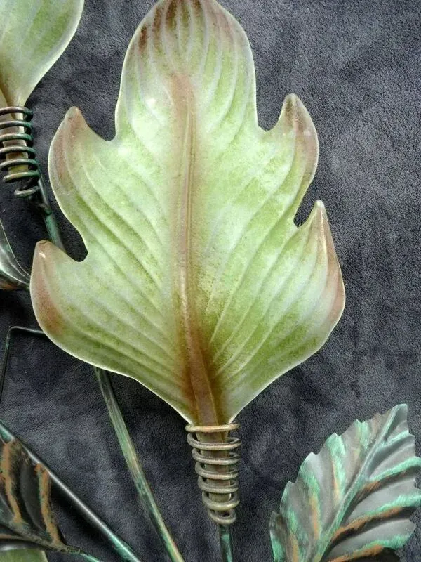 Illustration numéro 5 du produit geantes appliques toles peintes verre de murano feuille vegetale 63cm