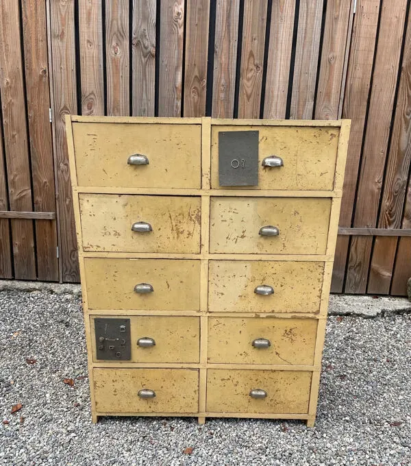 Illustration numéro 5 du produit Meuble à tiroir meuble de métier ancien