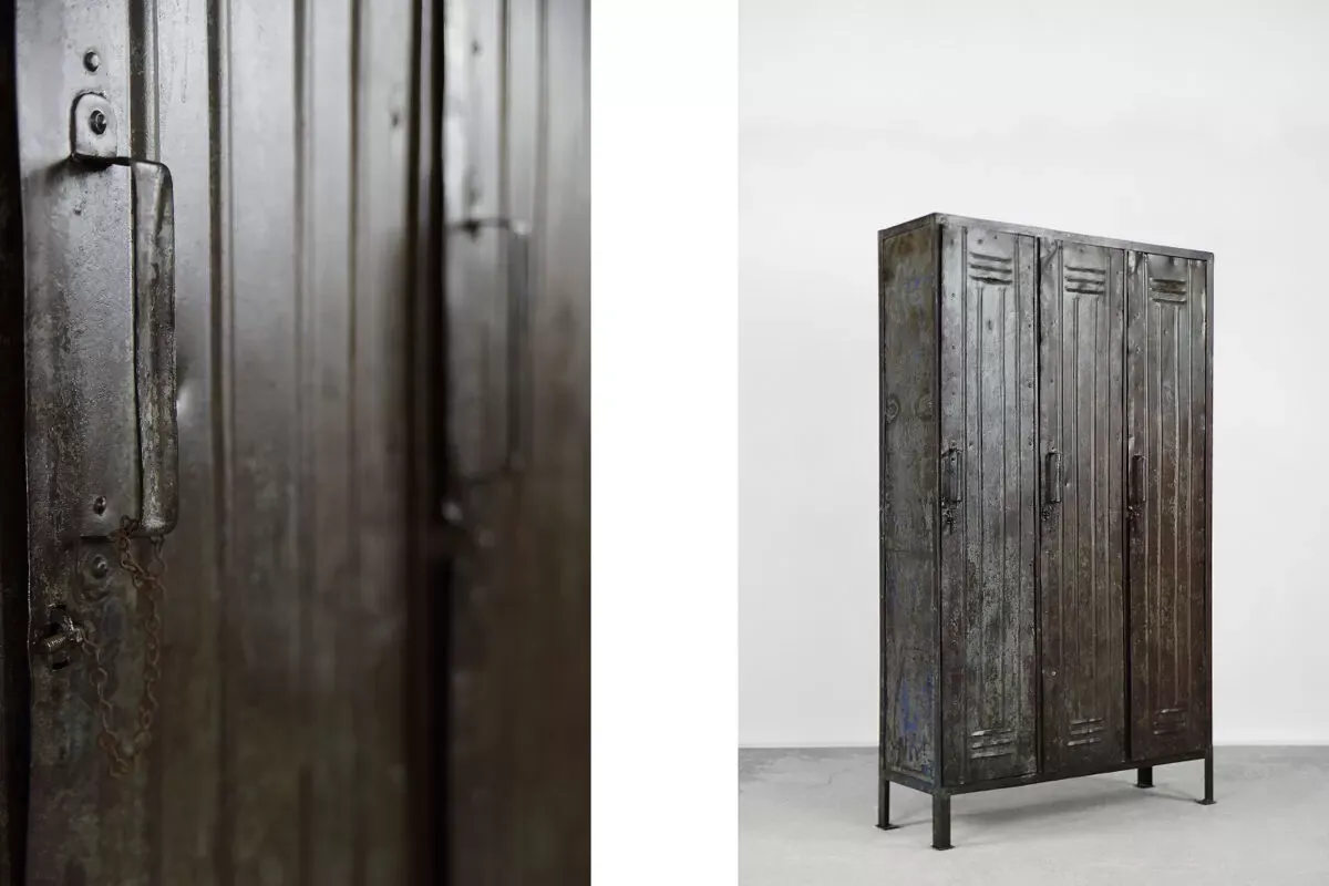 Illustration numéro 5 du produit Armoire d'usine industrielle vintage en métal, années 1950