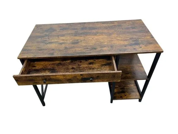 Illustration numéro 5 du produit Console, bureau vintage en bois avec cadre noir
