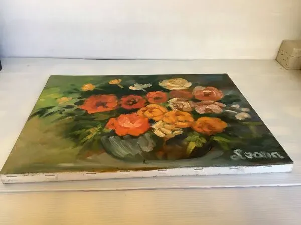 Illustration numéro 5 du produit Tableau bouquet de fleurs huile sur toile signée