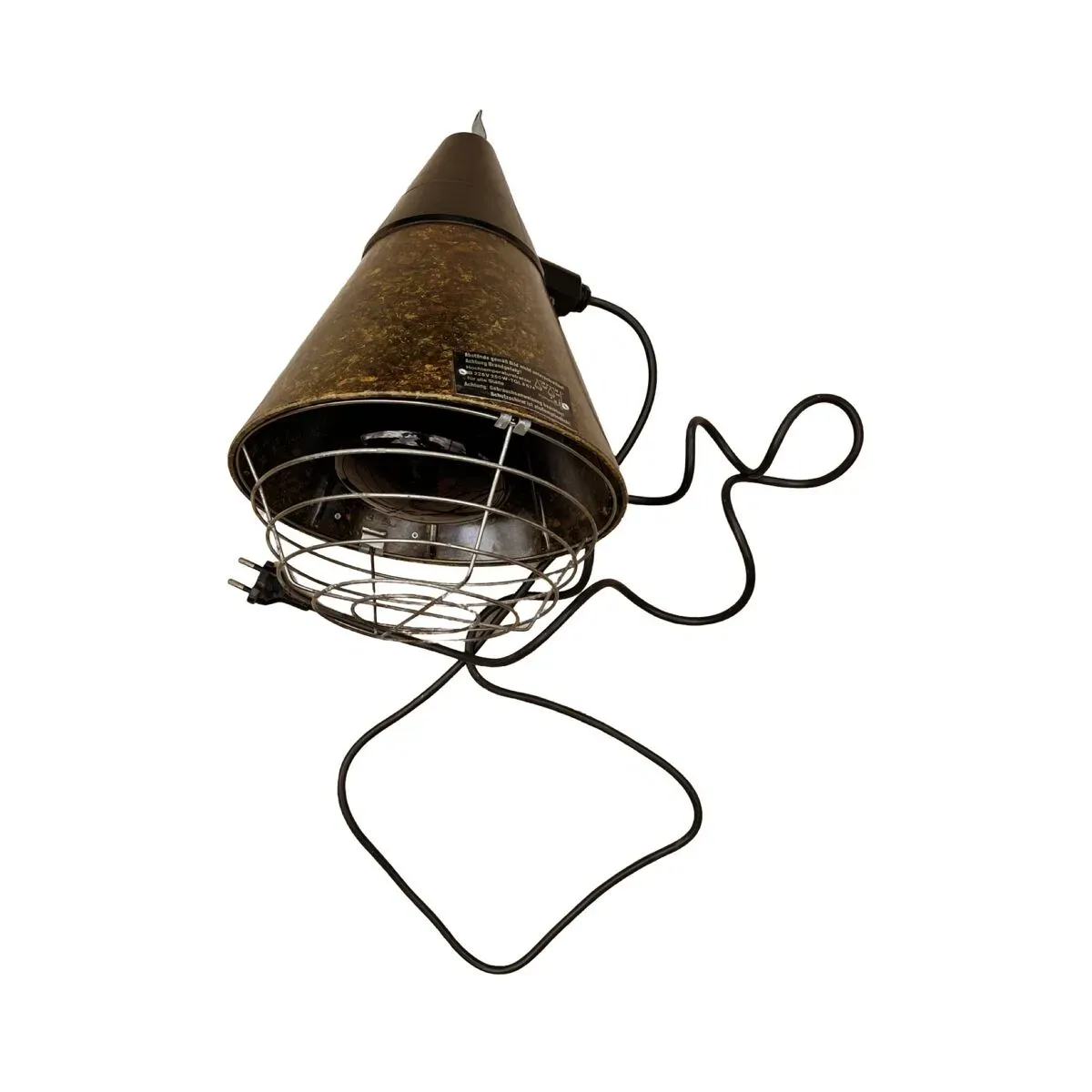 Illustration numéro 5 du produit Lampe suspendue industrielle, chauffante, Narva Leuchen, Allemagne, années 1970