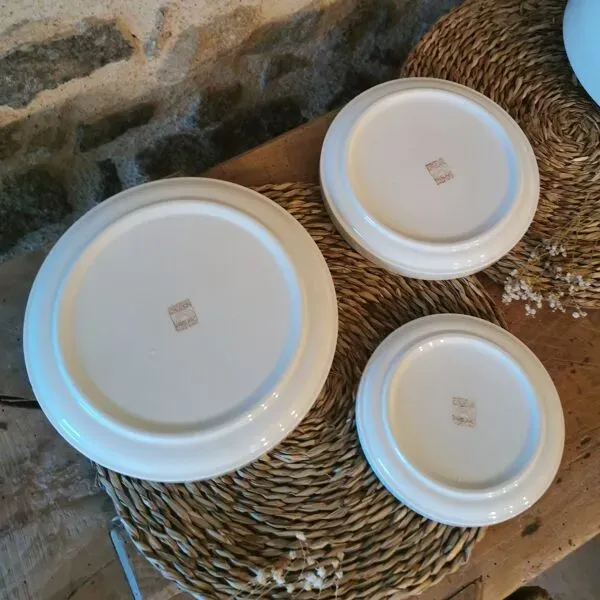 Illustration numéro 5 du produit 3 plats vintage, service Gigogne de Michel Hamon, Gien Prisunic 1970