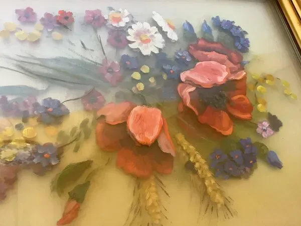 Illustration numéro 5 du produit Ancien tableau bouquet de fleurs signé