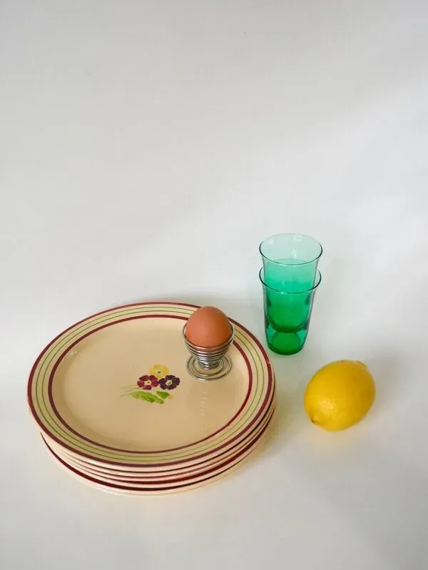 Illustration numéro 5 du produit paire de plats creux fleuris Gien 1950