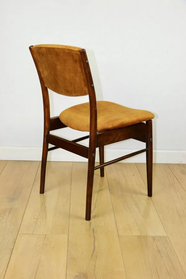 Illustration numéro 5 du produit Chaise courbée design vintage loft - kaki marron