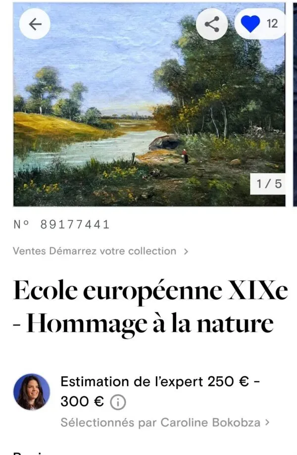 Illustration numéro 5 du produit Tableau impressionniste -  Huile sur toile, Ecole française - Barbizon