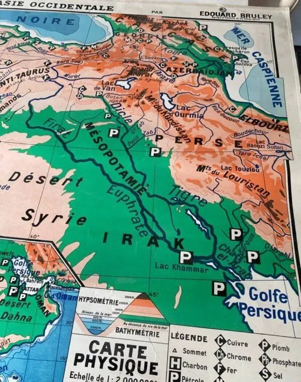 Illustration numéro 5 du produit Ancienne carte école Asie Occidentale (n 16 bis) - Edouard Bruley