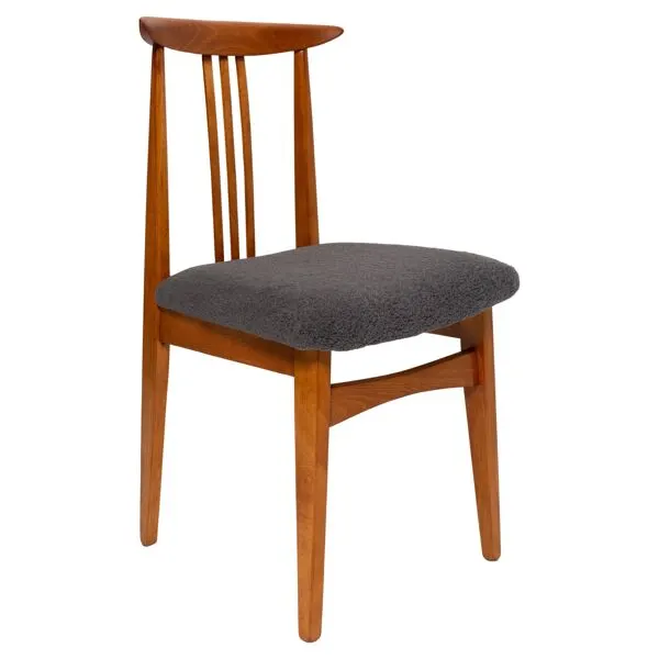 Illustration numéro 5 du produit Chaise en hêtre avec revêtement bouclé graphite par M. Zielinski, Europe, 1960