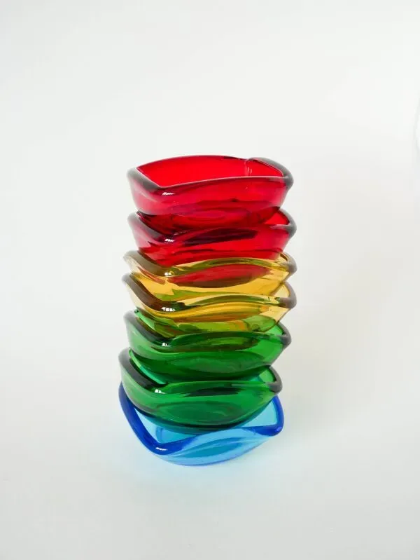 Illustration numéro 5 du produit Vide-poche en verre coloré bleu, dans le goût de Murano, 1970