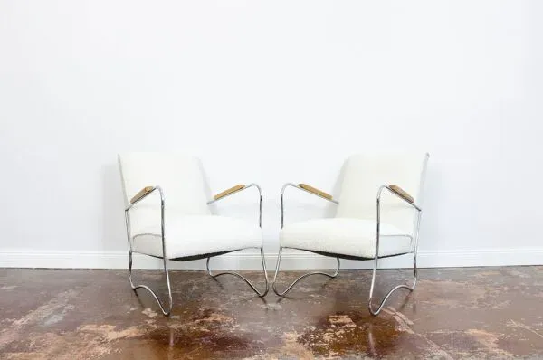 Illustration numéro 5 du produit Chaises de style Bauhaus, années 1950, Pologne, ensemble de 2