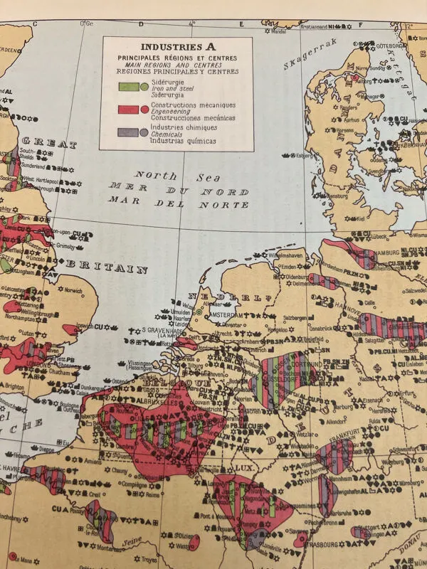 Illustration numéro 5 du produit Cartes industrielles de l’Europe — Double planche originale