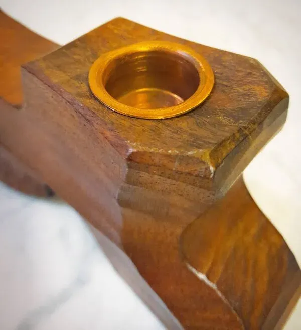 Illustration numéro 5 du produit Bougeoir Anthroposophique réversible en citronnier, école de Dornach