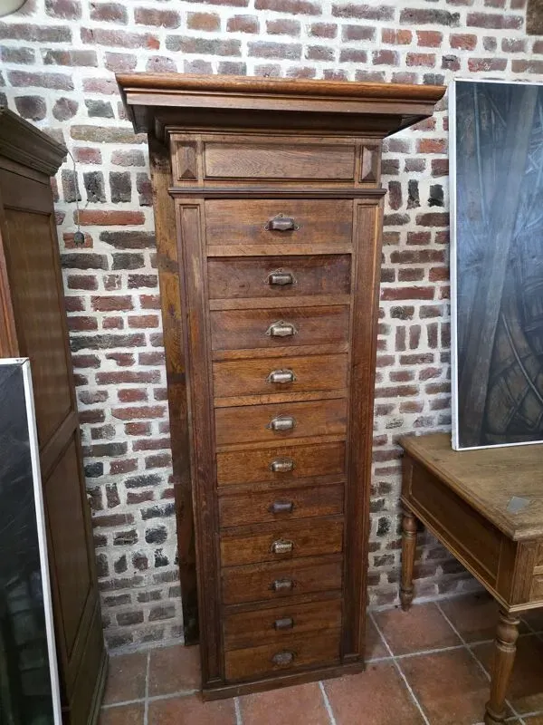 Illustration numéro 5 du produit Meuble de métier 11 tiroirs en chêne massif