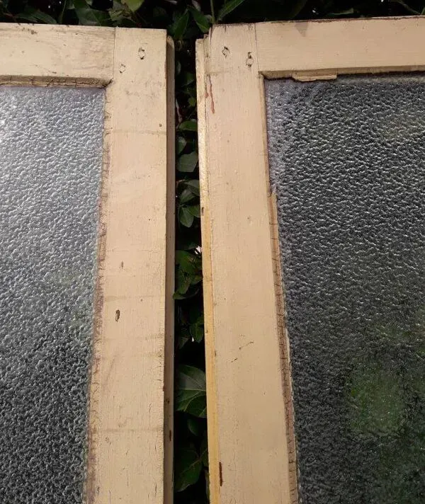 Illustration numéro 5 du produit Paire de portes coulissantes vitrées anciennes