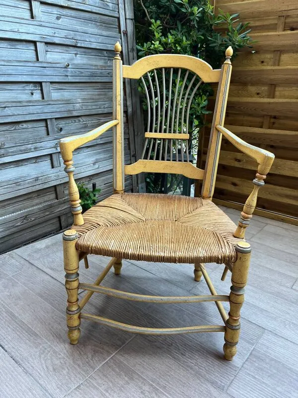 Illustration numéro 5 du produit Paire de fauteuils anciens patinés