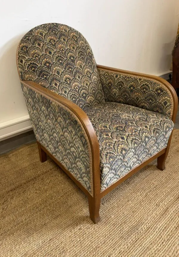 Illustration numéro 5 du produit Fauteuil club vintage style Art Déco en bois courbé