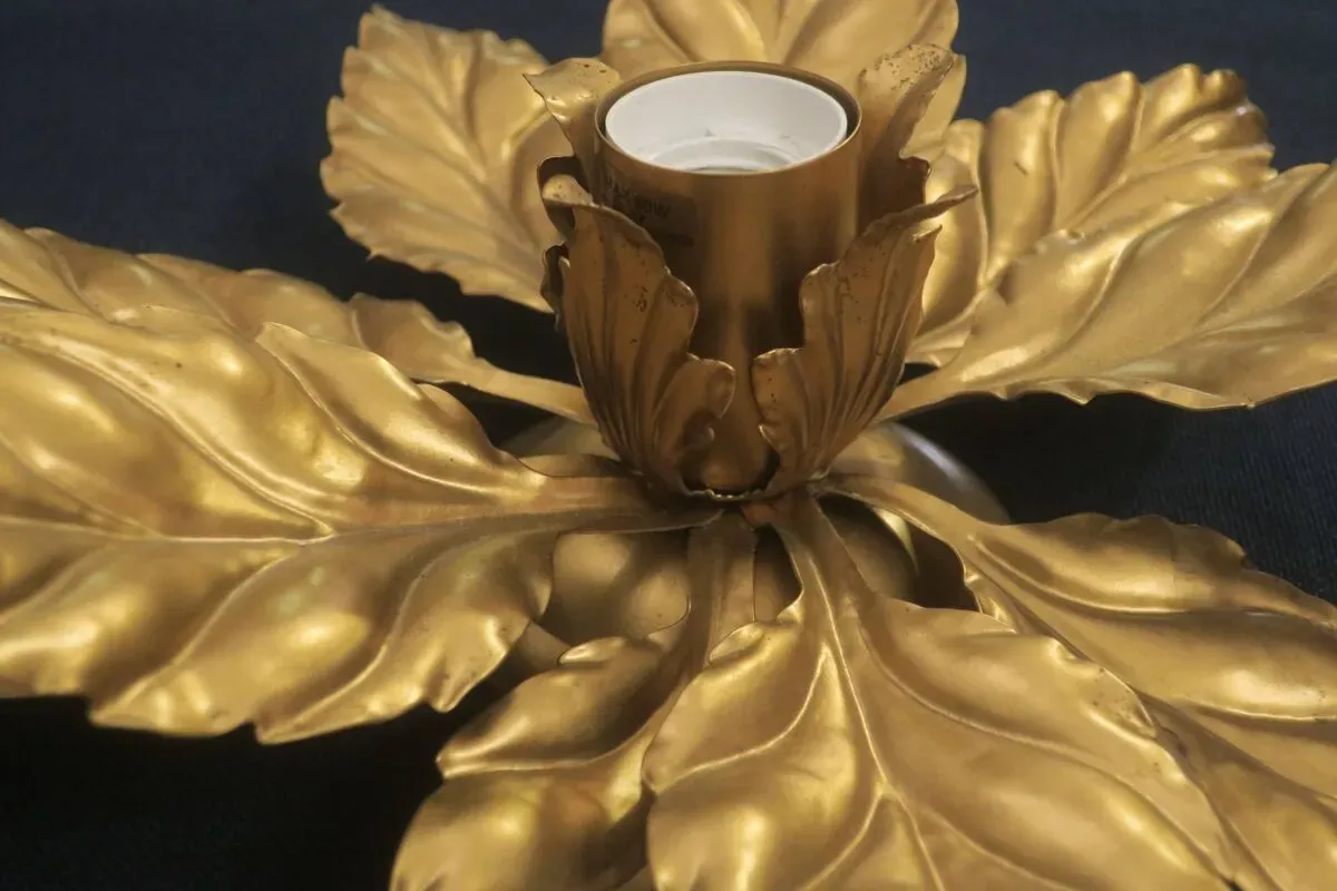 Illustration numéro 5 du produit Plafonnier florentin en métal doré du milieu du siècle par Hans Kögl, années 1960