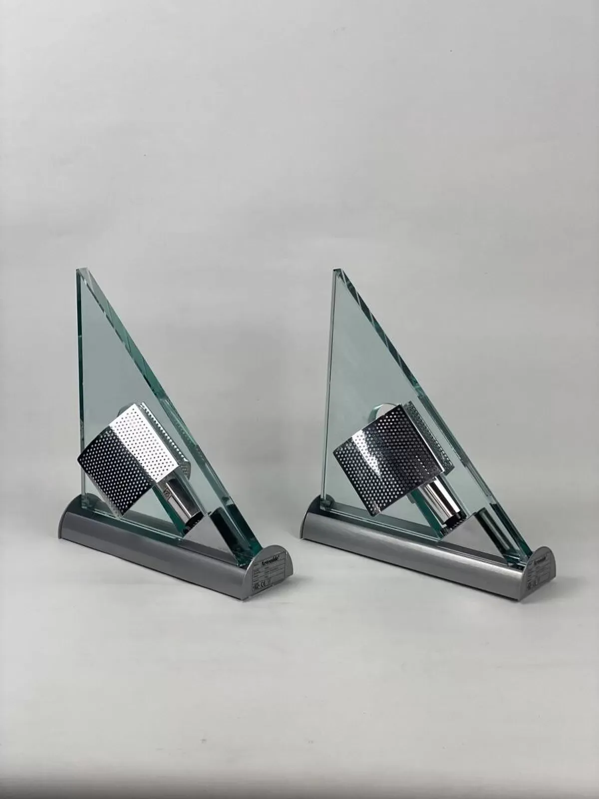 Illustration numéro 5 du produit Paire d'appliques vintage Icaro de Carlo Forcolini pour Artemide en verre et métal 1986