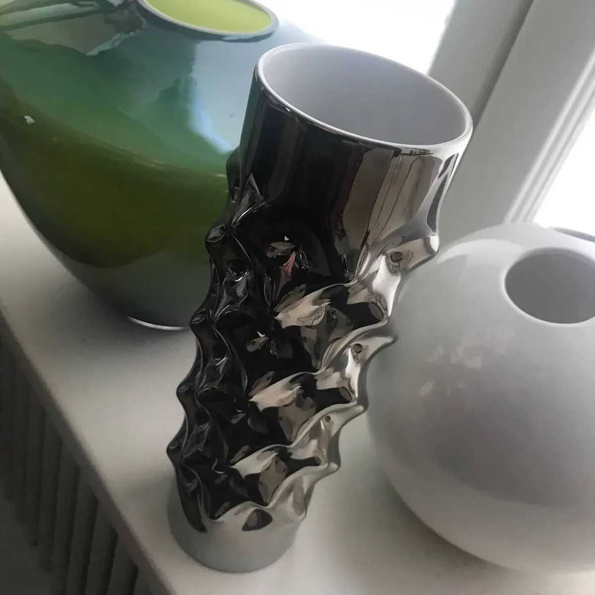 Illustration numéro 5 du produit Vase Platiné Vintage • ''Vibrations'' • Rosenthal • 1970