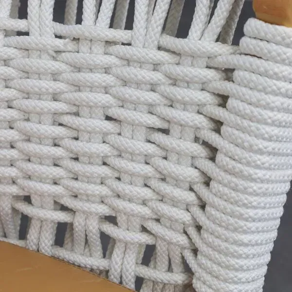 Illustration numéro 5 du produit Fauteuil italien fabriqué à la main par Driade en bois, corde et cuir, Italie, années 1990