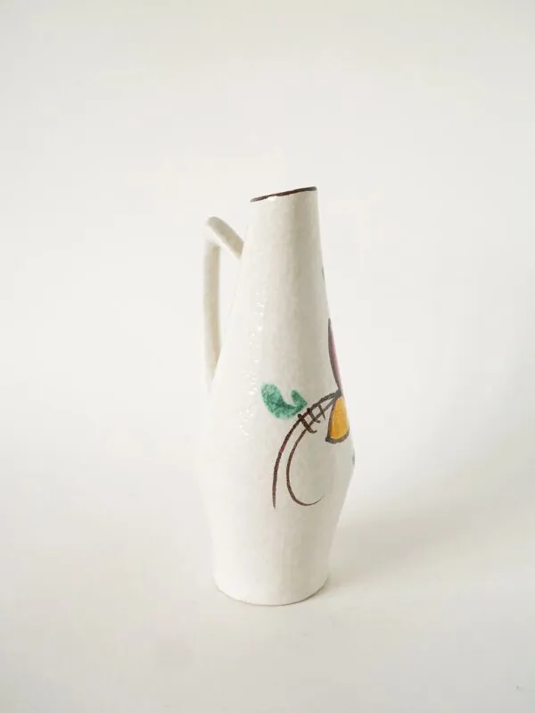 Illustration numéro 5 du produit Vase en céramique, motifs à fleurs, fabriqué en Allemagne, 1970