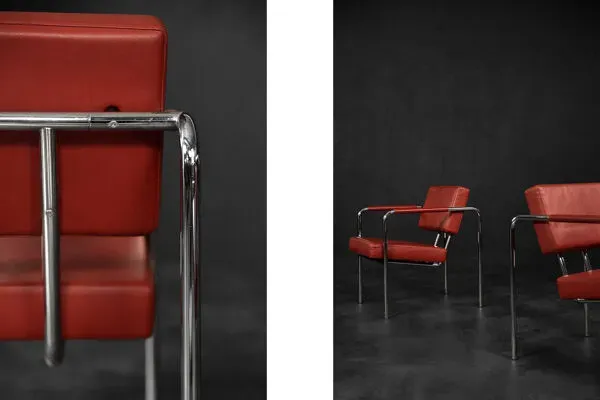 Illustration numéro 5 du produit Fauteuils scandinaves bauhaus chrome