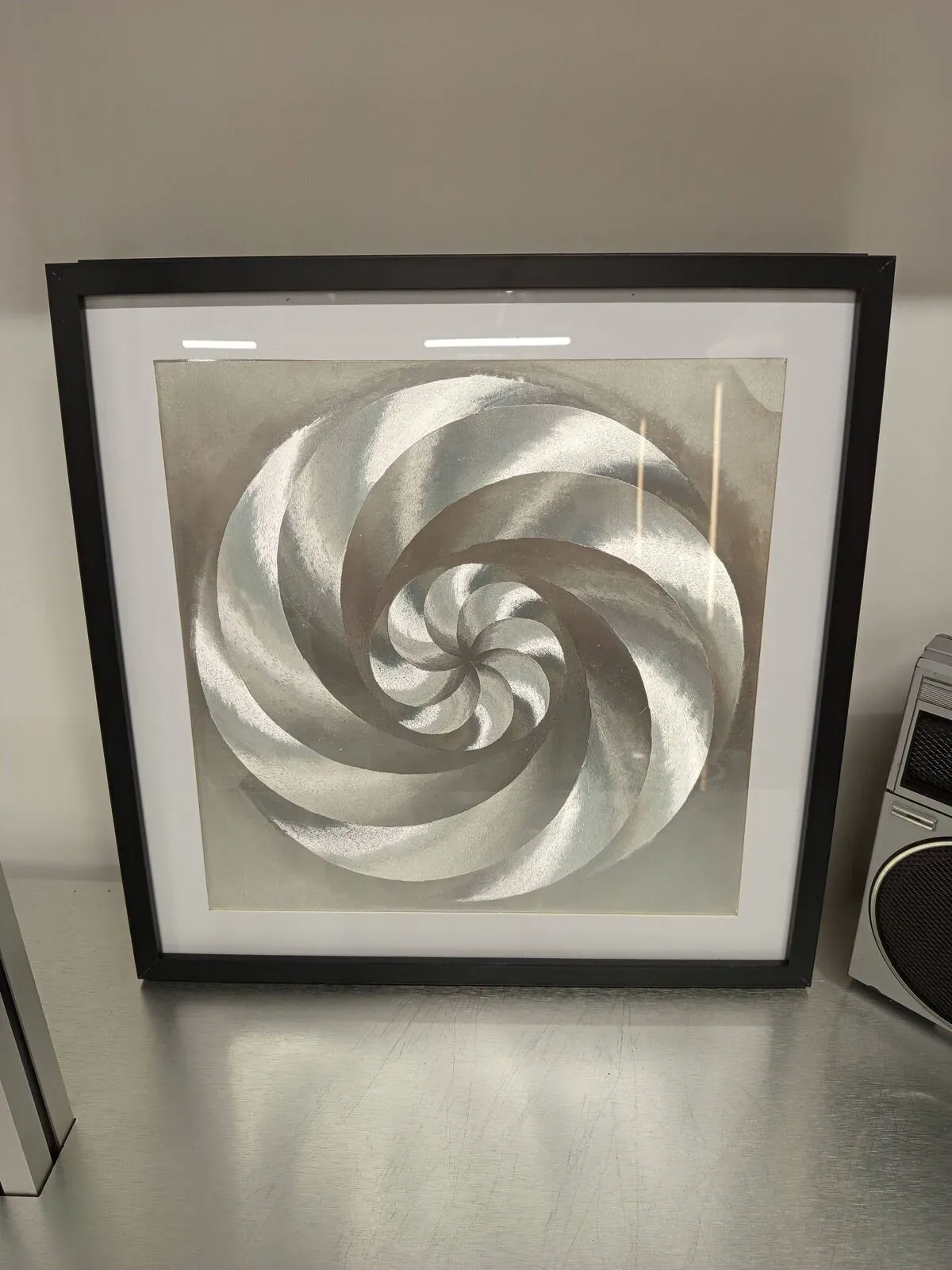 Illustration numéro 5 du produit Aluchromie d'Op Art cinétique encadrée