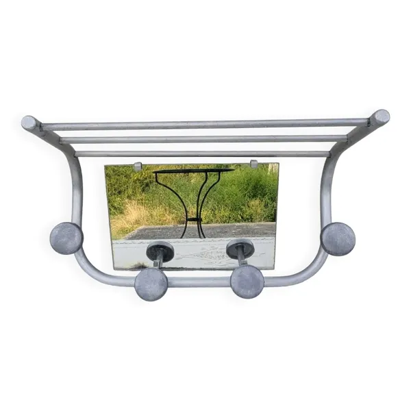 Illustration numéro 5 du produit Porte-manteau chapeau mural vintage Style train avec miroir incliné