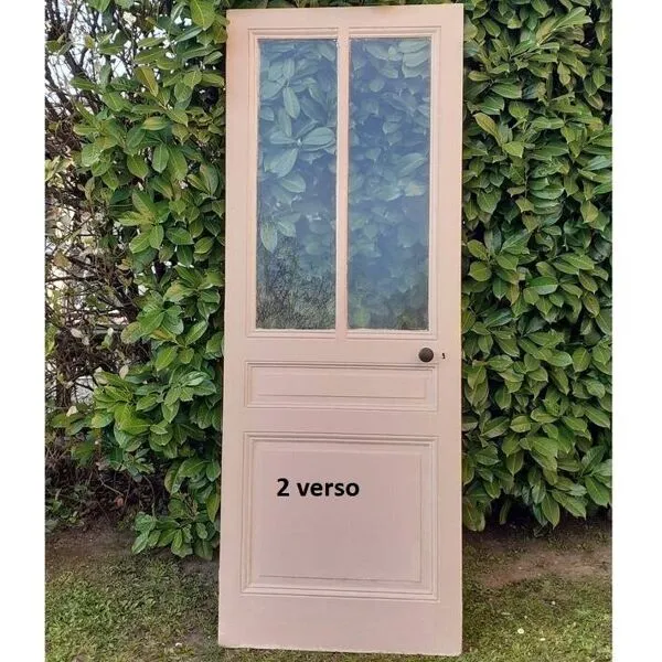 Illustration numéro 5 du produit Série de 9 portes anciennes de communication pleines et vitrées bois massif