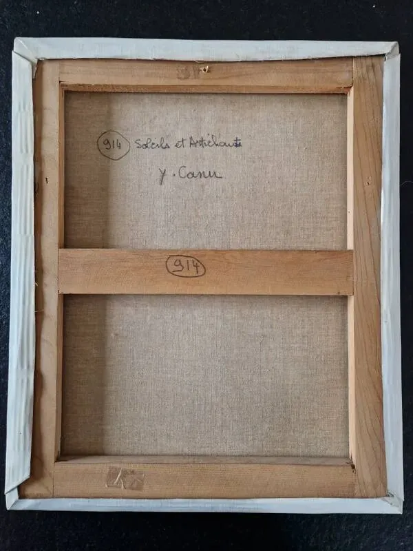 Illustration numéro 5 du produit Yvonne Canu (1921-2008) - Huile sur toile - ''Soleil et artichauts