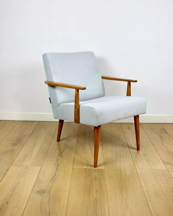 Illustration numéro 5 du produit Fauteuil vintage avec accoudoirs Loft - bleu ciel