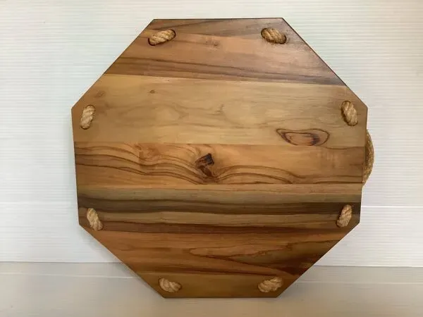 Illustration numéro 5 du produit Petit plateau octogonal en bois et corde