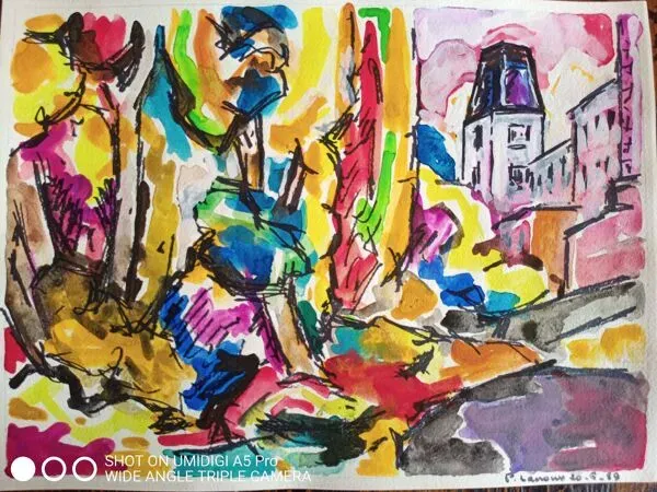 Illustration numéro 5 du produit Pierre Lacroux (1909- 1993) Gouache sur papier 24 x 32 cm - de 1989 - (293)