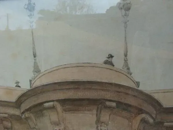 Illustration numéro 5 du produit Aquarelle Pont-Neuf, Paris - L. Ottin - 1889