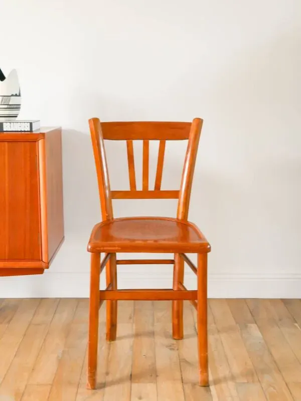 Illustration numéro 5 du produit lot de 4 chaises bistrot Luterma, effet cannage, 1950