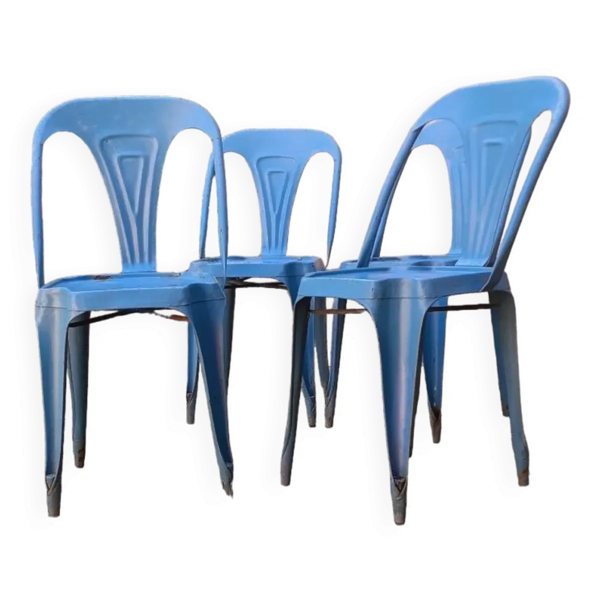 Illustration numéro 5 du produit 4 chaises industrielles année 50 marque Multipl's par Joseph Mathieu