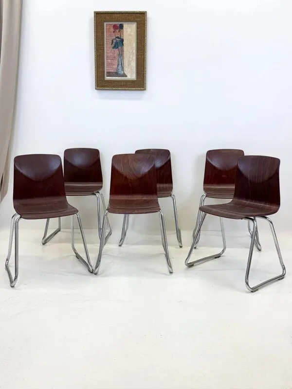 Illustration numéro 5 du produit Suite de 6 chaises S22 — Thur-Op Seat, années 1970